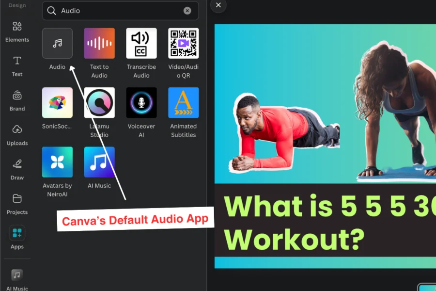 canva built in audio app