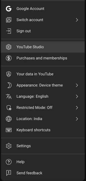 Navigate to YouTube Studio